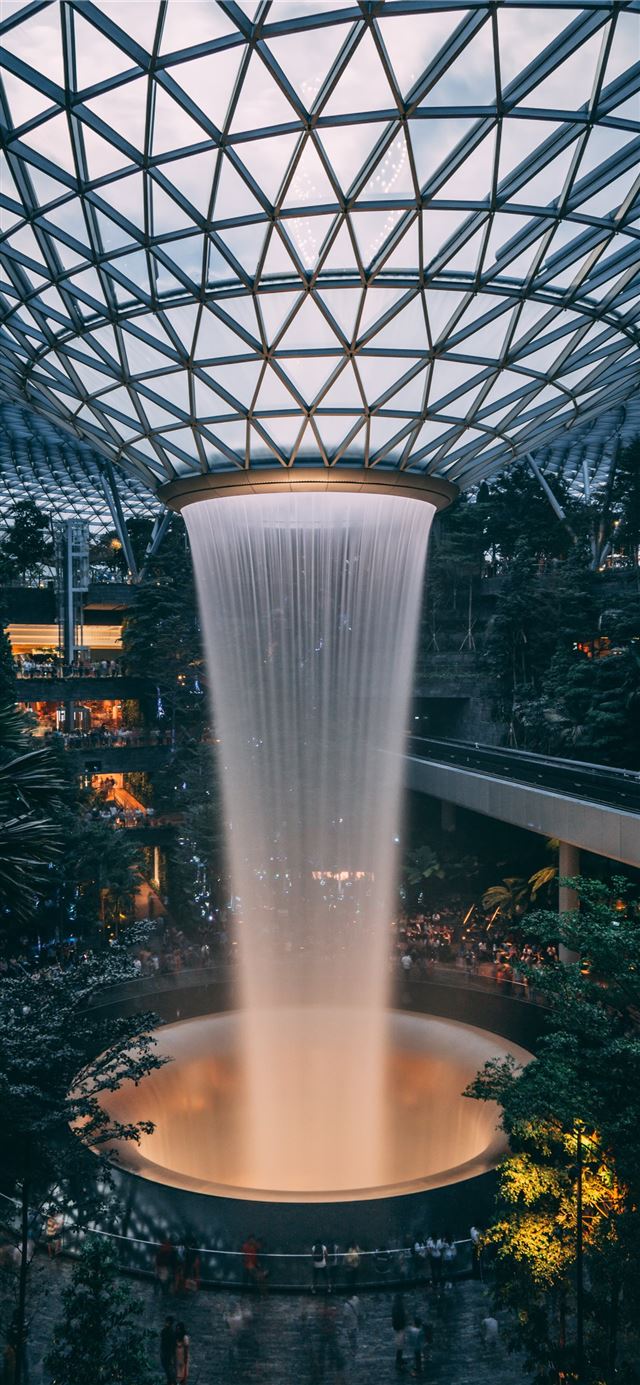 1125x2436 fountain in green house -  iPhone 11 Wallpaper