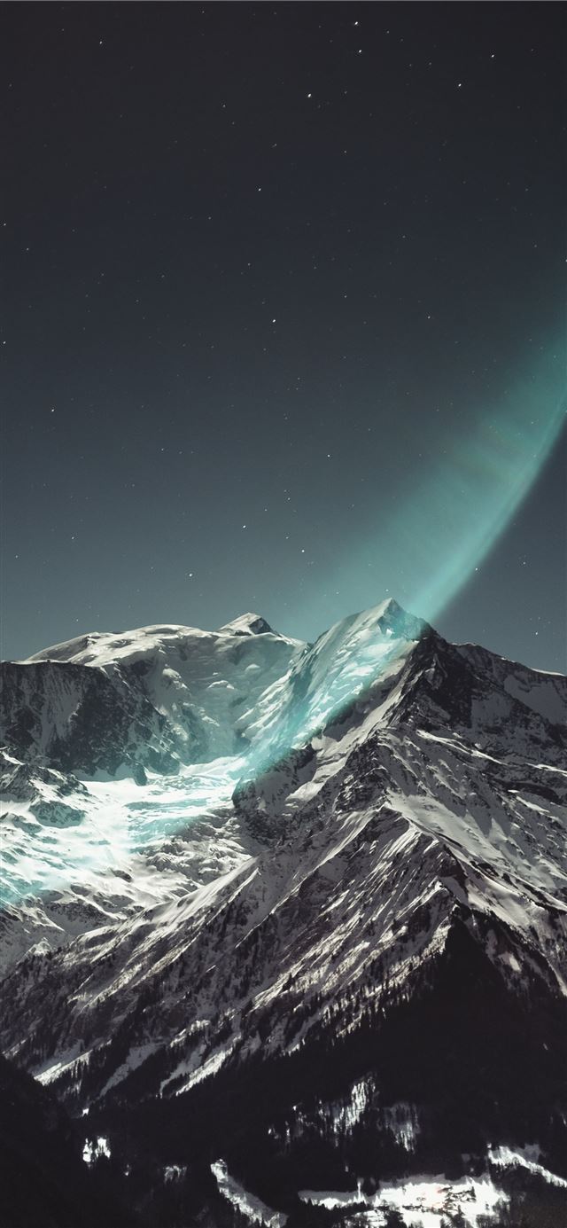 1125x2436 snow covered mountain - grey iPhone 11 Wallpaper