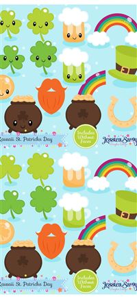 INSTANT DOWNLOAD Kawaii St Patricks Day Clipart an... wallpaper