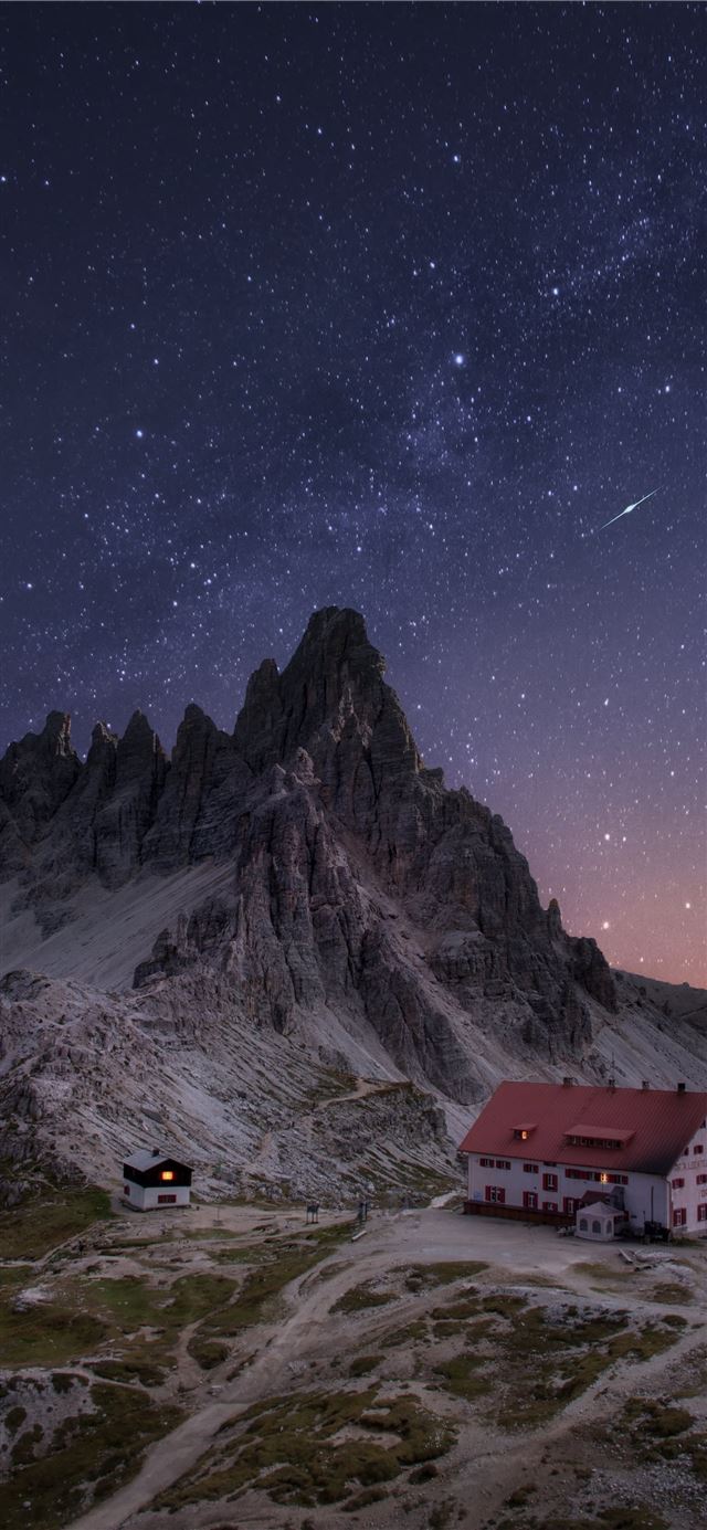 1125x2436 brown and white house on snowcape mountain - space iPhone 11 Wallpaper