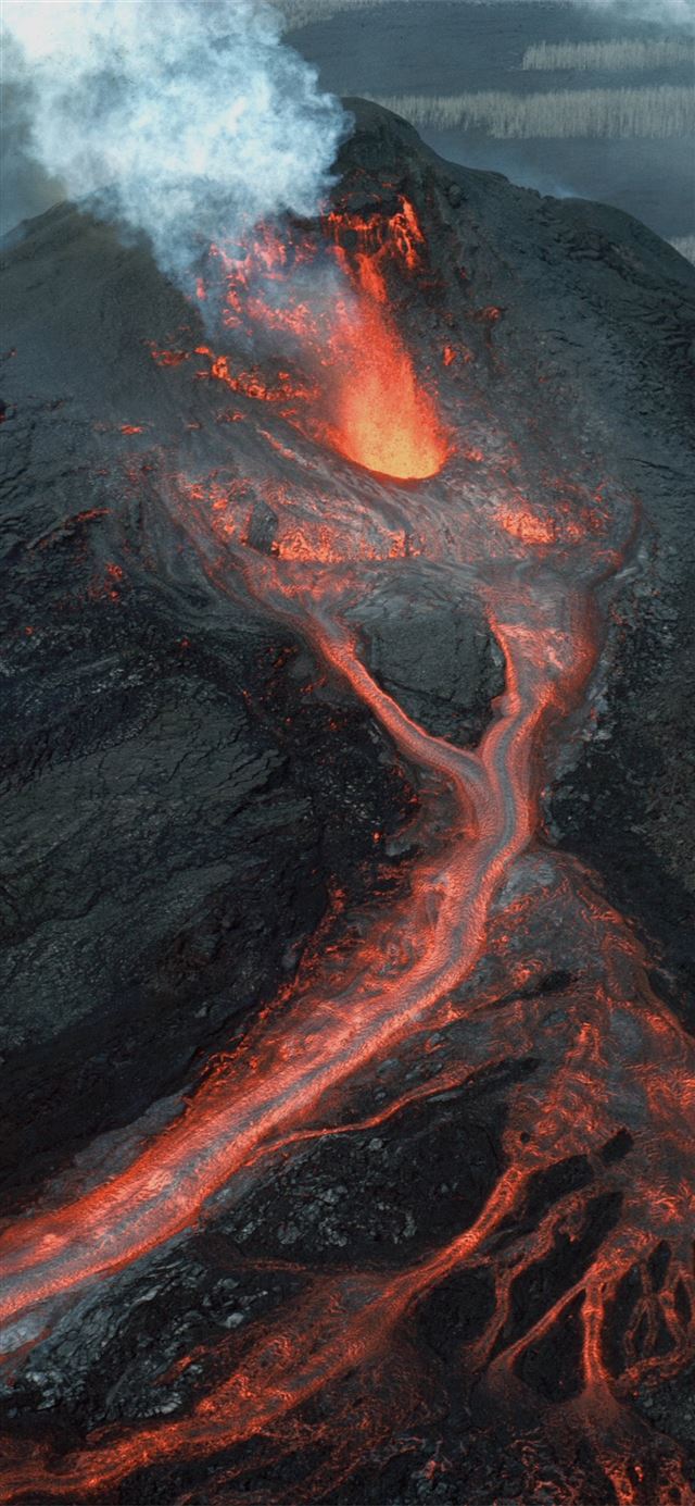 1125x2436 brown and black rock formation - fire iPhone 11 Wallpaper