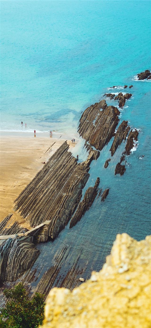 1125x2436 aerial view photography of ocean - water iPhone 11 Wallpaper