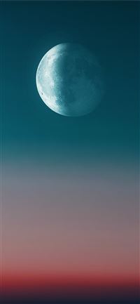 full moon during day iPhone 11 wallpaper