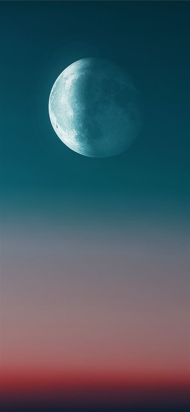 1125x2436 full moon during day - outer space iPhone 11 Wallpaper