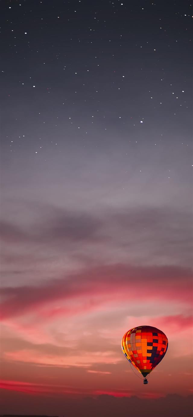 1125x2436 flying multicolored hot air balloon -  iPhone 11 Wallpaper
