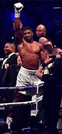 Anthony Joshua after his victory wallpaper