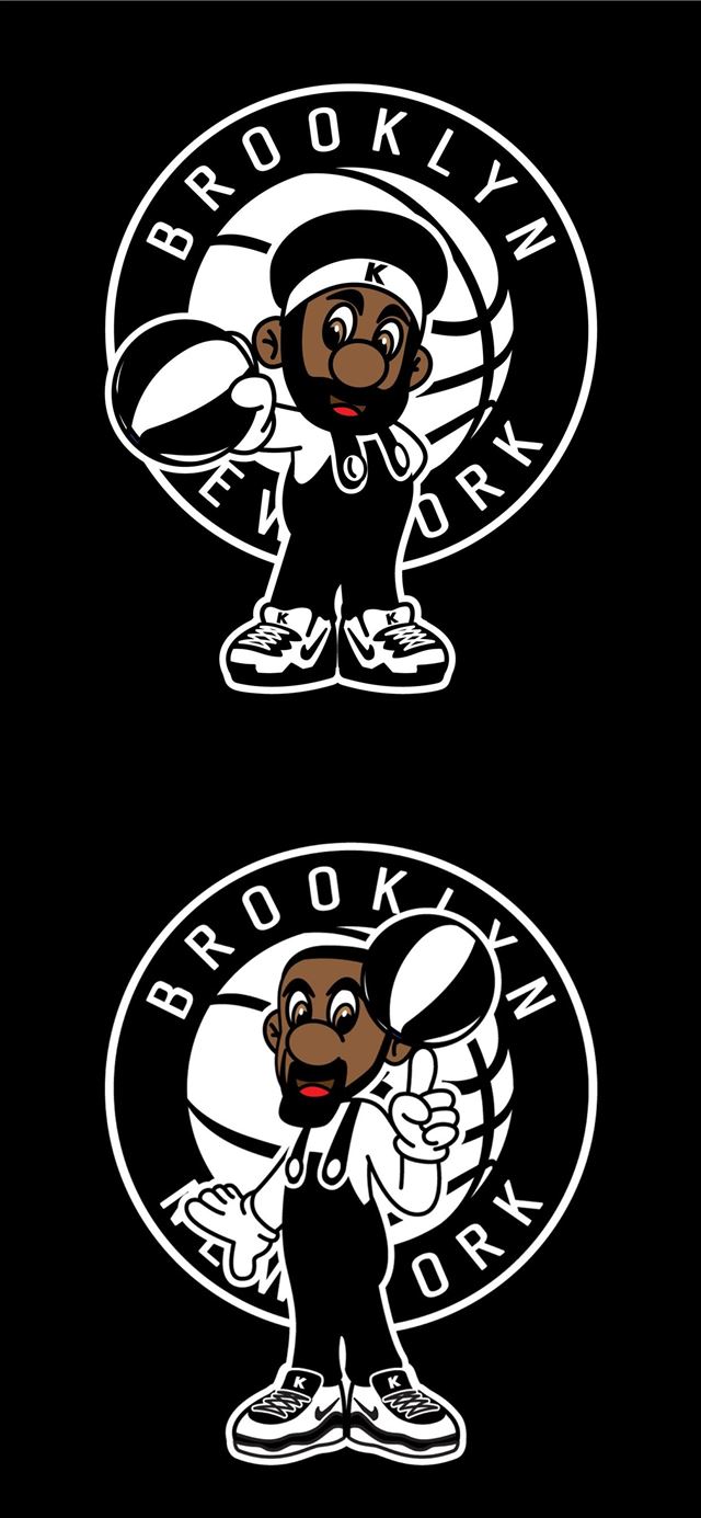 1125x2436 Kevin Durant Kyrie Irving Brooklyn Nets Super Mari... - basketball celebrity iPhone 11 Wallpaper