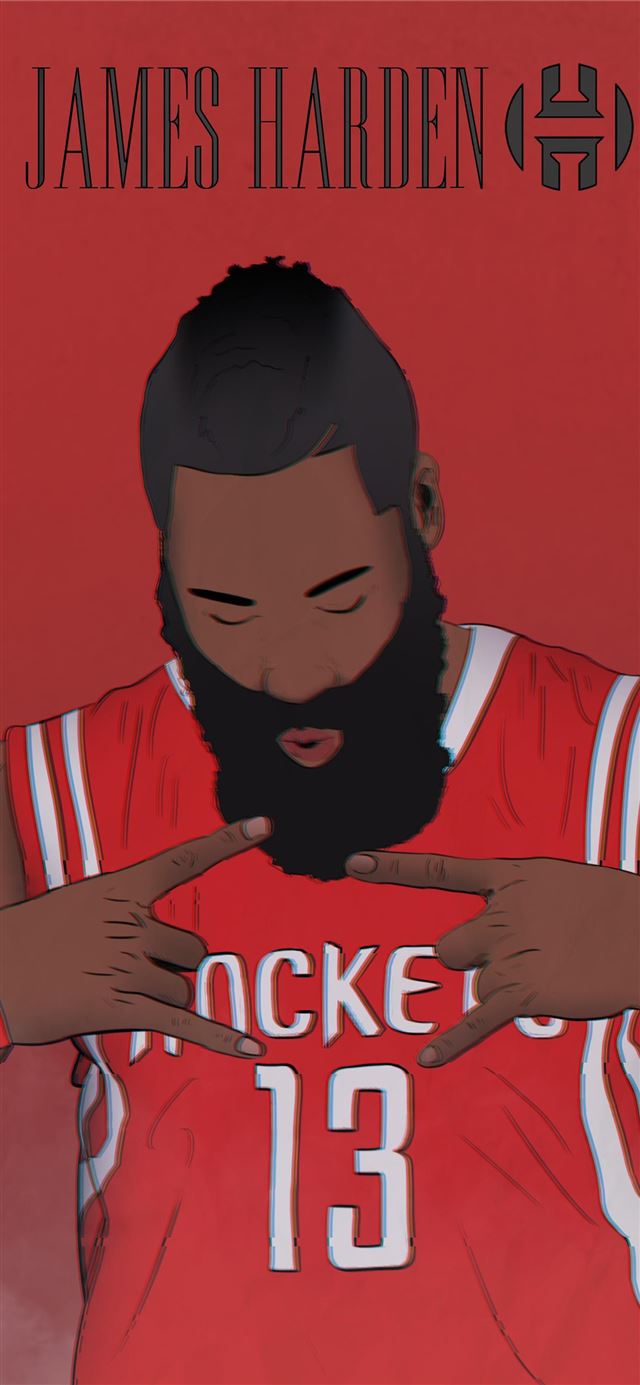 1125x2436 James Harden Phone Drawn in Photoshop rockets - basketball celebrity iPhone 11 Wallpaper