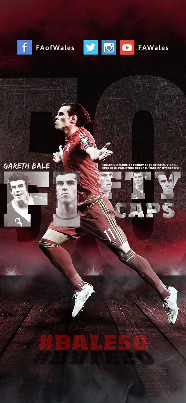 1125x2436 Football Association of Wales featuring Gareth - soccer celebrity iPhone 11 Wallpaper