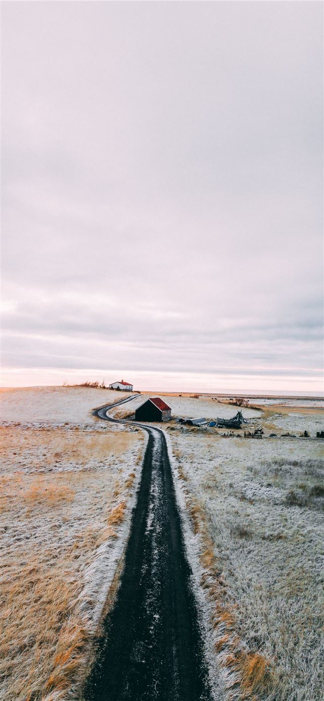 1125x2436 road and grass field - sky iPhone 11 Wallpaper