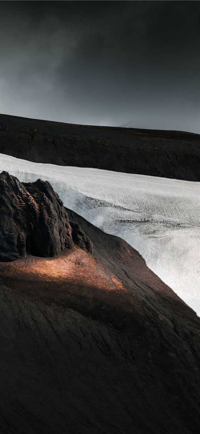 1125x2436 brown mountain under white clouds during daytime - landscape iPhone 11 Wallpaper