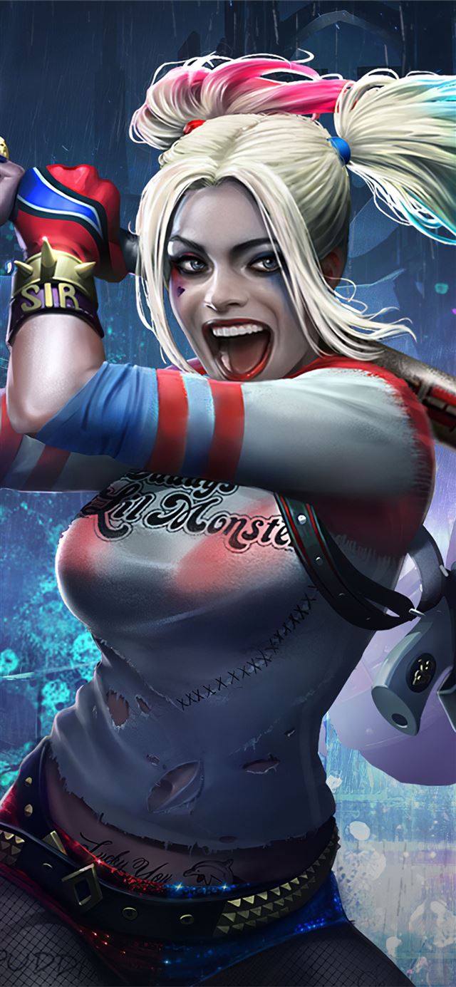 1125x2436 harley quinn and deadshot injustice 2 mobile -  iPhone 11 Wallpaper