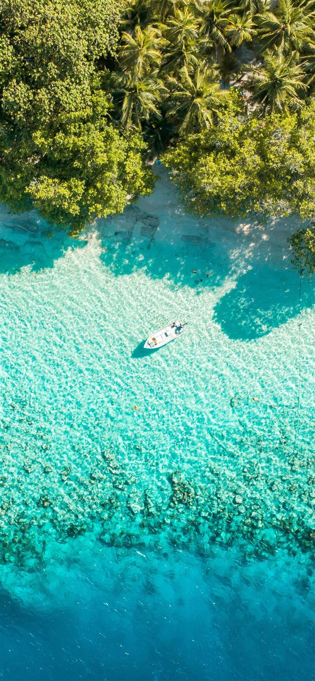 1125x2436 boat near shore -  iPhone 11 Wallpaper