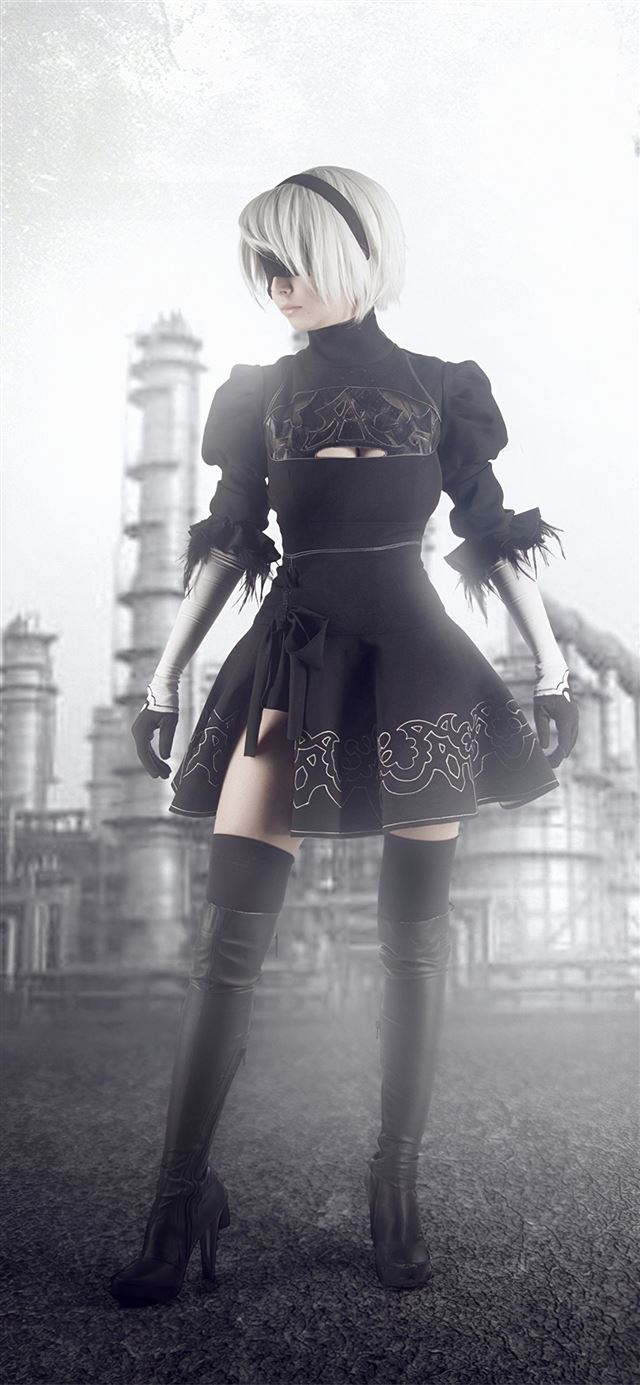 1125x2436 nier automata monochrome - games iPhone 11 Wallpaper