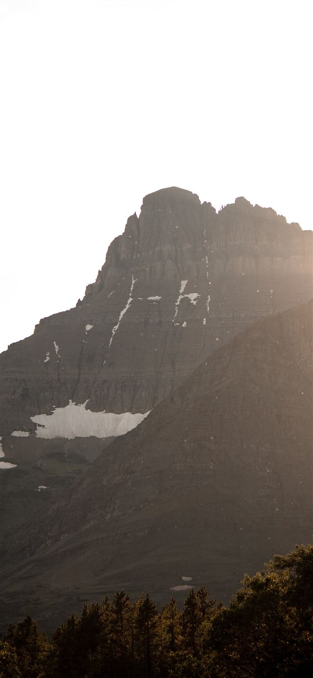 1125x2436 photography of mountain range during daytime - grey iPhone 11 Wallpaper
