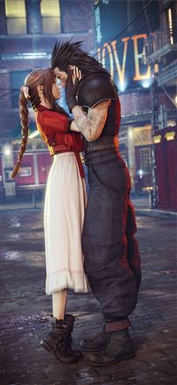 aerith gainsborough and cloud strife final fantasy... wallpaper