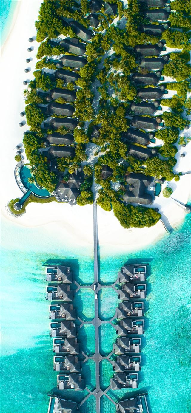 1125x2436 high rise view of island - maldives iPhone 11 Wallpaper
