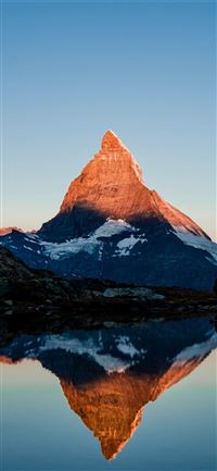 Matterhorn mountain glow sunset lake wallpaper