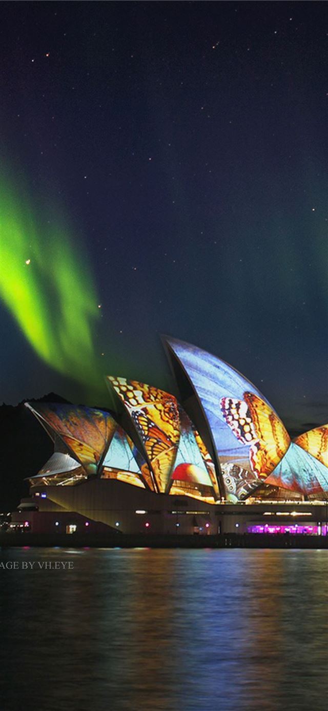 1125x2436 Australia Sydney Opera House Butterflies Monarch i... - sydney iPhone 11 Wallpaper