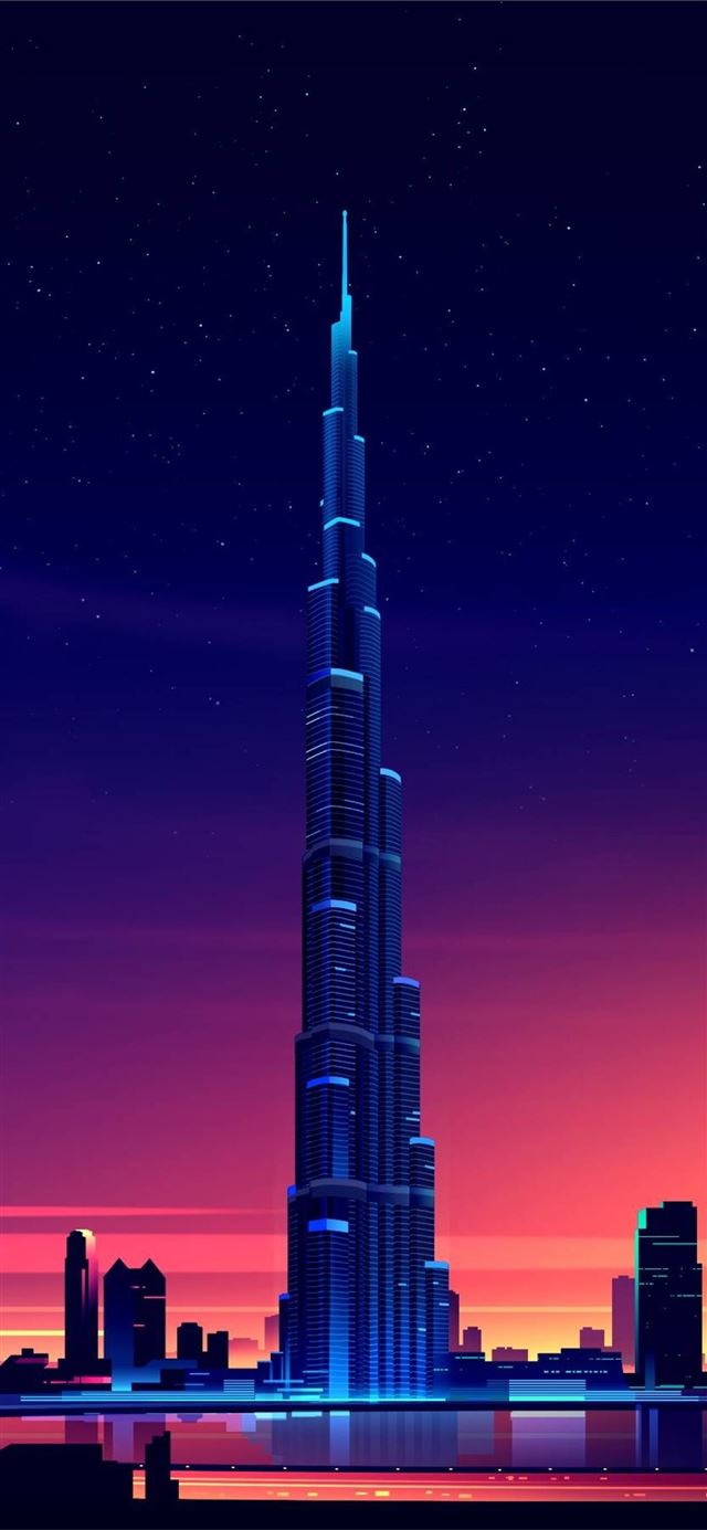 1125x2436 Dubai Burj Khalifa Minimalist Samsung Galaxy Note ... - united arab emirates iPhone 11 Wallpaper