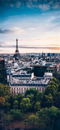 eiffel tower roof tops paris and city scape hd and iPhone 11 wallpaper