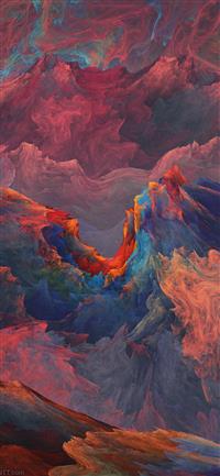 Rainbow Mountains ImaginaryColorscapes iPhone 11 wallpaper