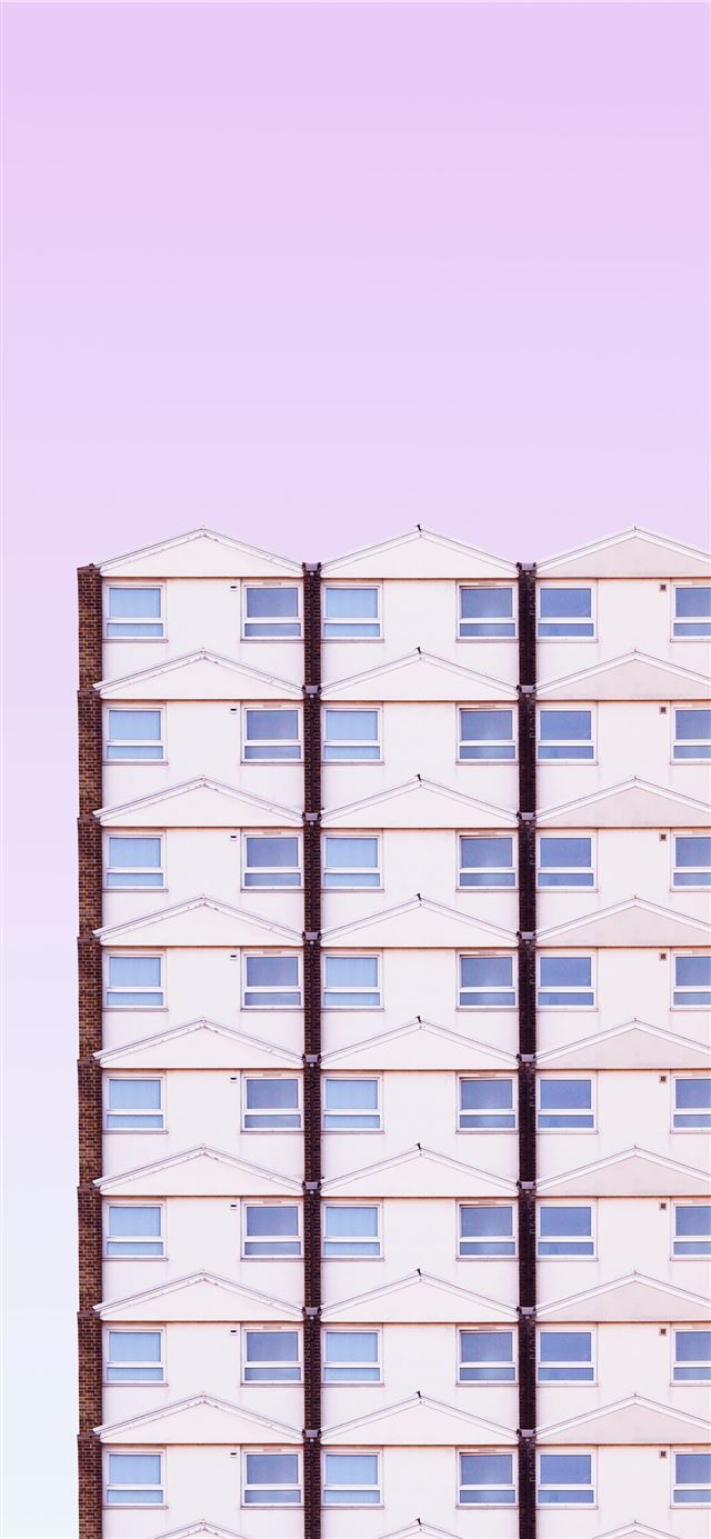 1125x2436 white high rise building - gradient iPhone 11 Wallpaper
