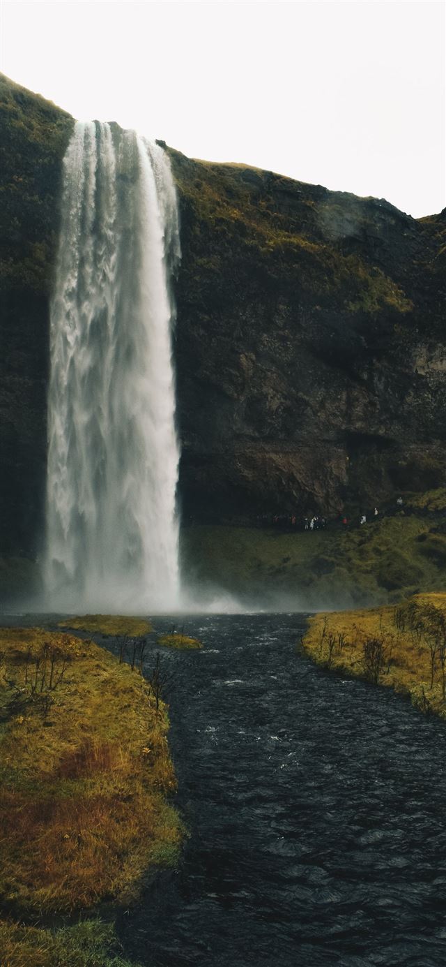 1125x2436 waterfalls surrounded by rocky mountains - waterfall iPhone 11 Wallpaper