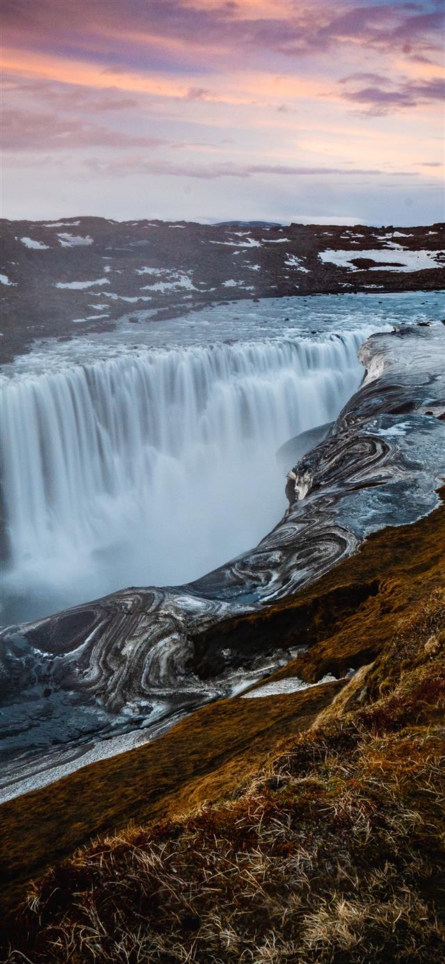 1125x2436 view waterfall during daytime - sunset iPhone 11 Wallpaper