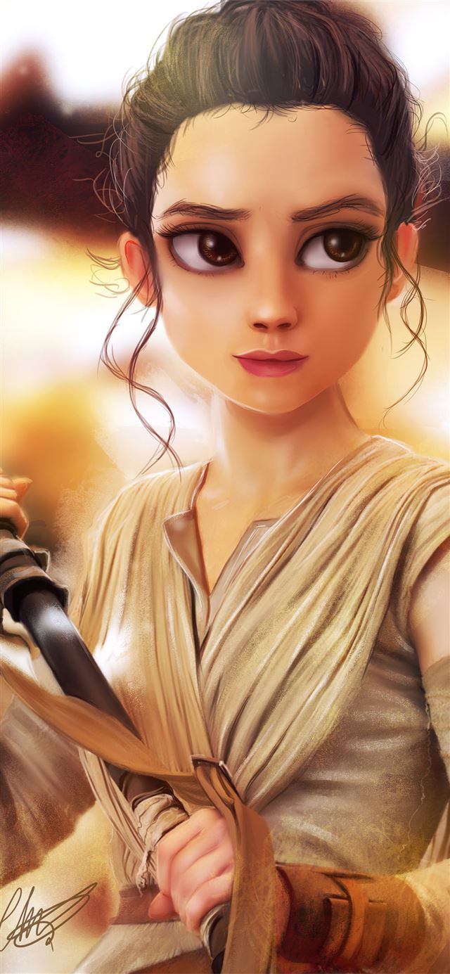 1125x2436 rey star wars art 4k - artwork iPhone 11 Wallpaper
