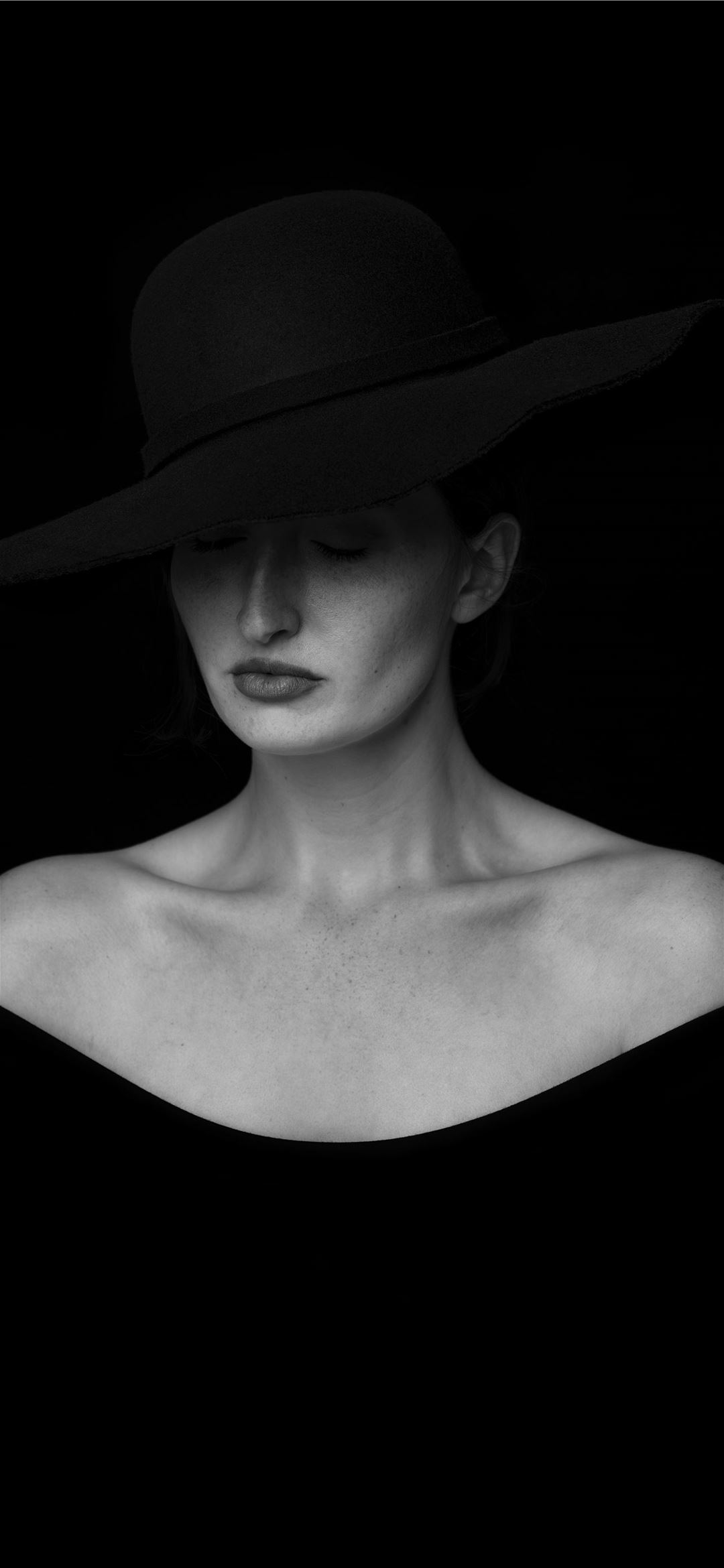 woman in black hat iPhone Wallpapers ...