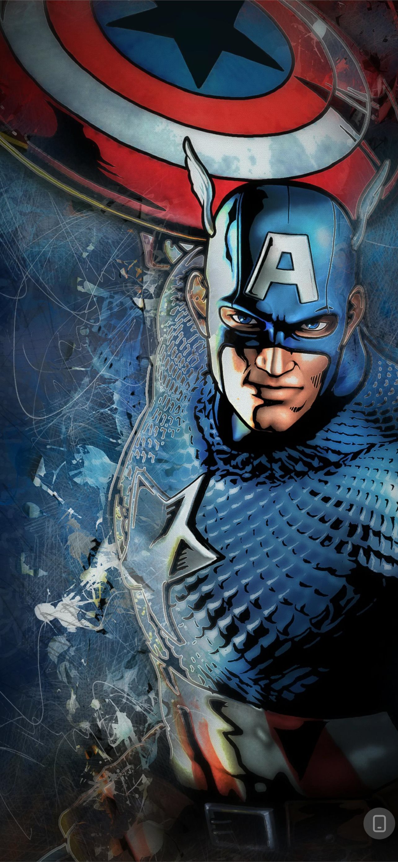 Captain America covering the camera hole Note10 iPhone wallpaper 