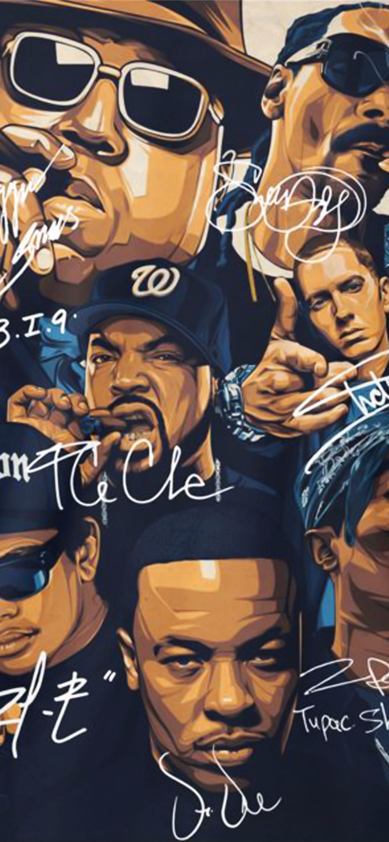Great Rap Legends Notorious BIG Snoop Dogg Ice Cub... iPhone wallpaper 