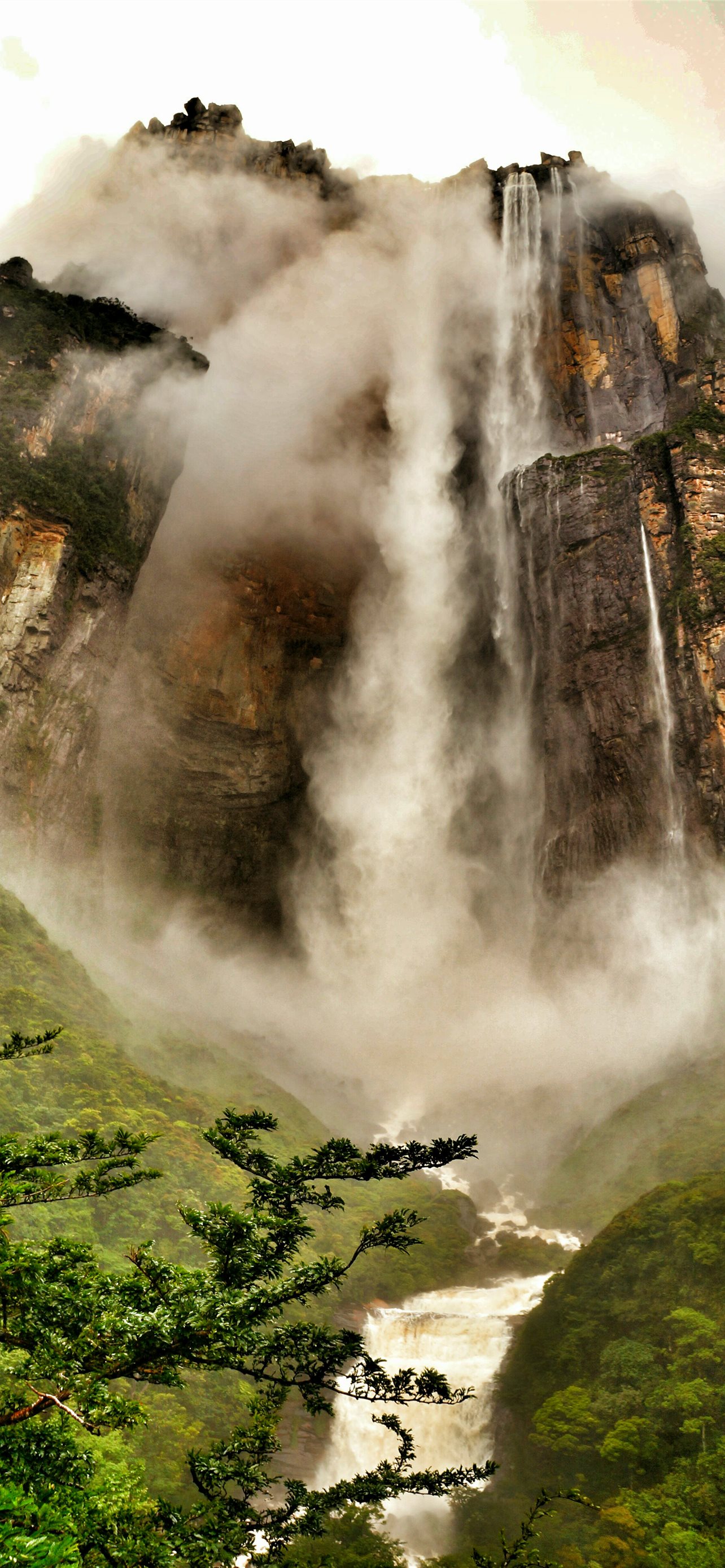 Angel Falls Cascade From The Sky Iphone Wallpapers Free Download