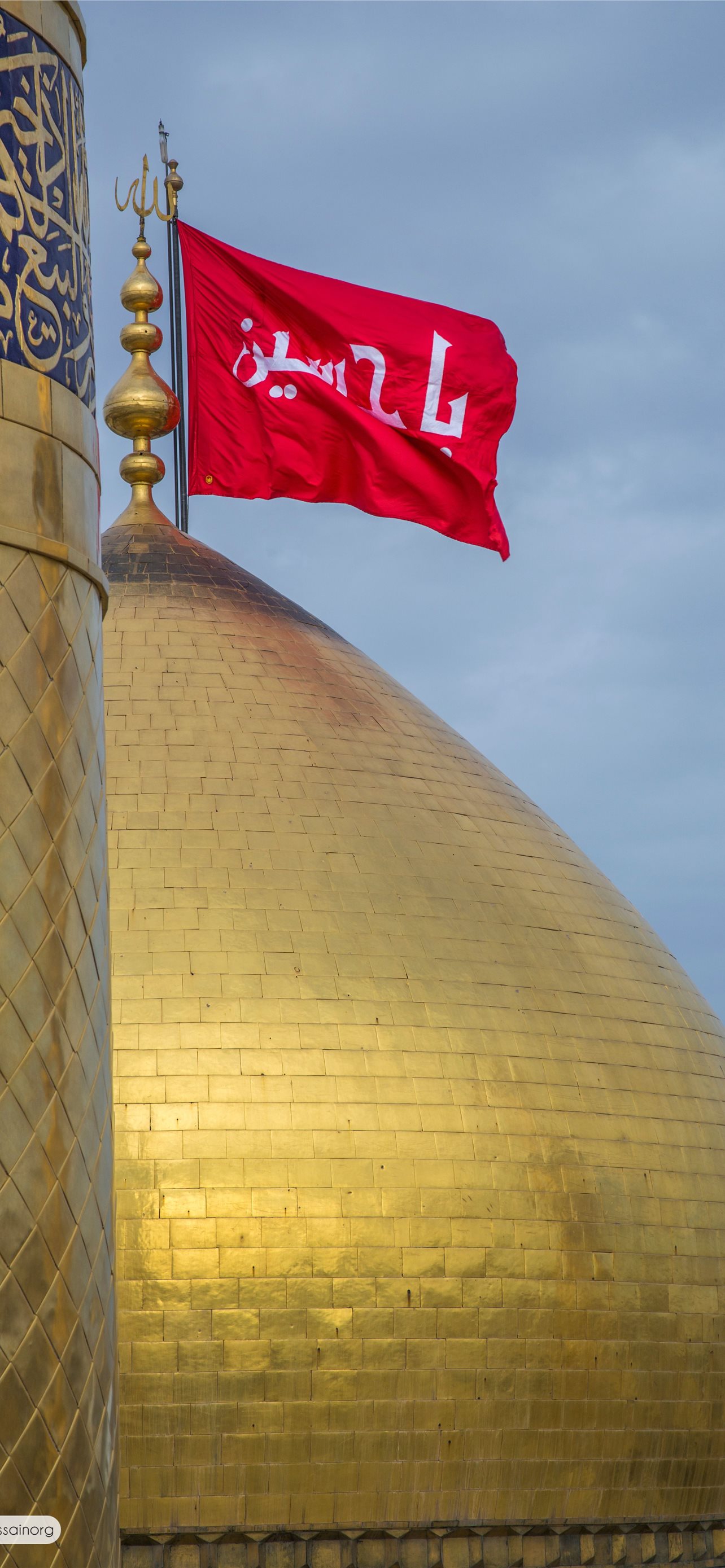 Brown concrete temple with red and white flag, Abolfazl, Imam Hussain, Imam,  Islam HD wallpaper | Wallpaper Flare