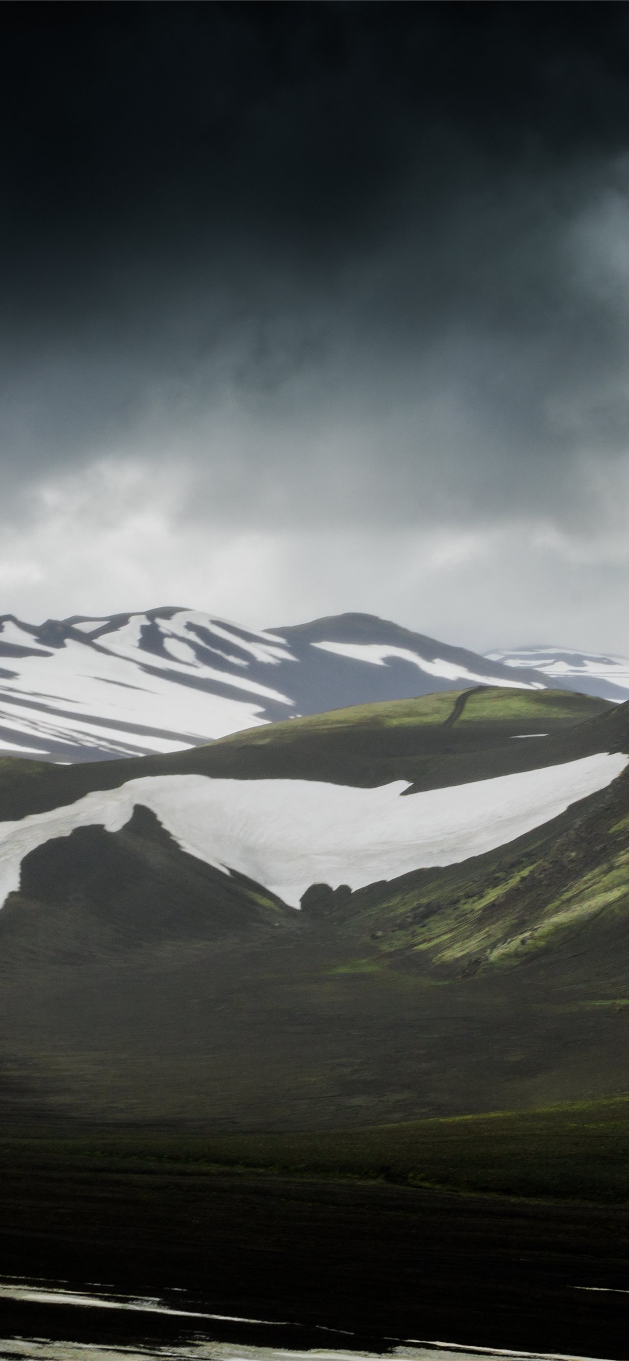 Landscape and mountains cloudy day Iceland Samsung... iPhone wallpaper 