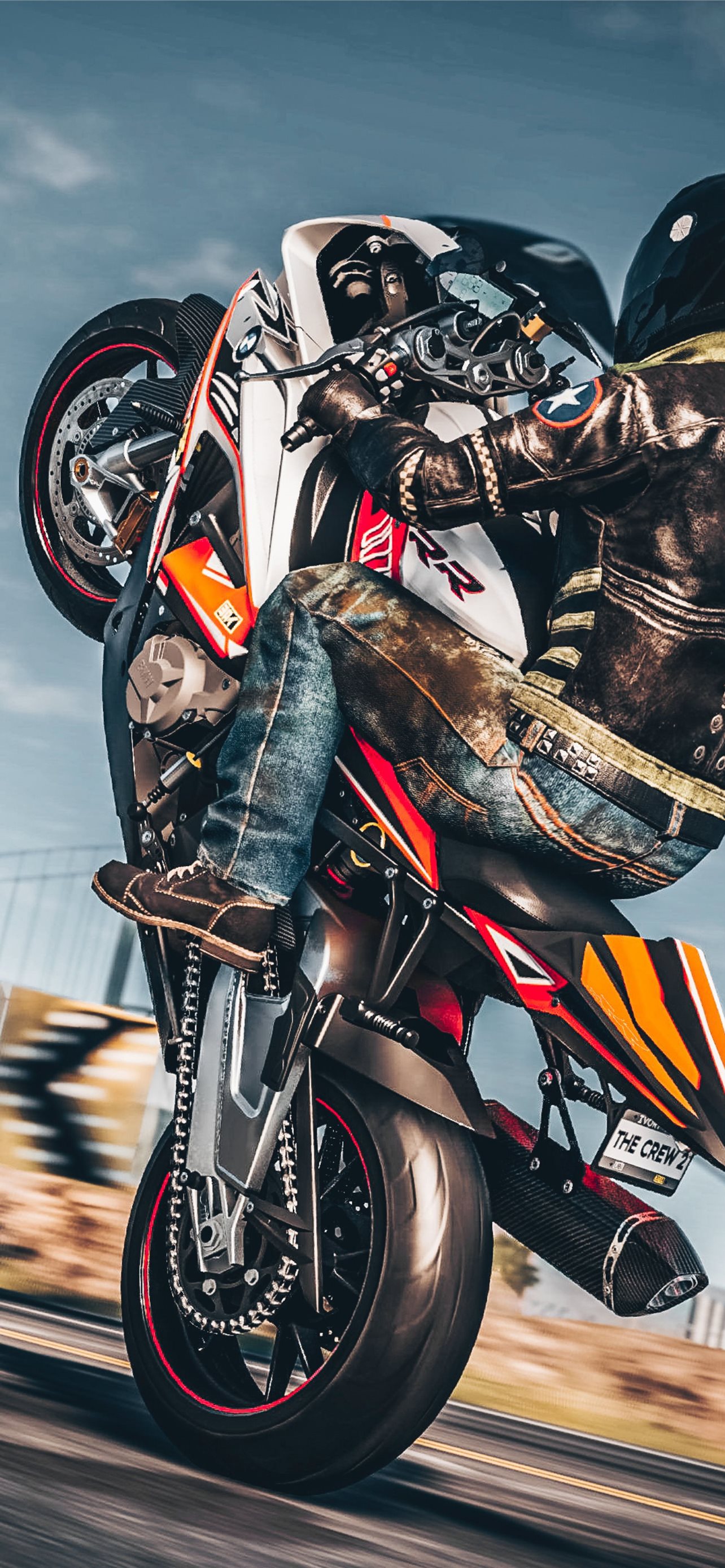 motor bike staunt iPhone wallpaper 