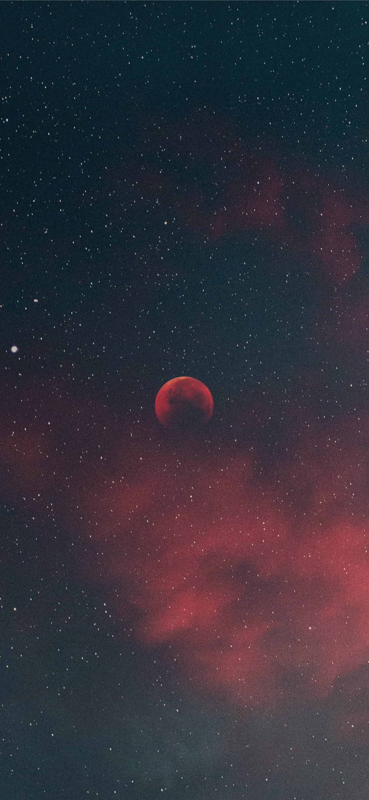 red moon in the sky iPhone wallpaper 