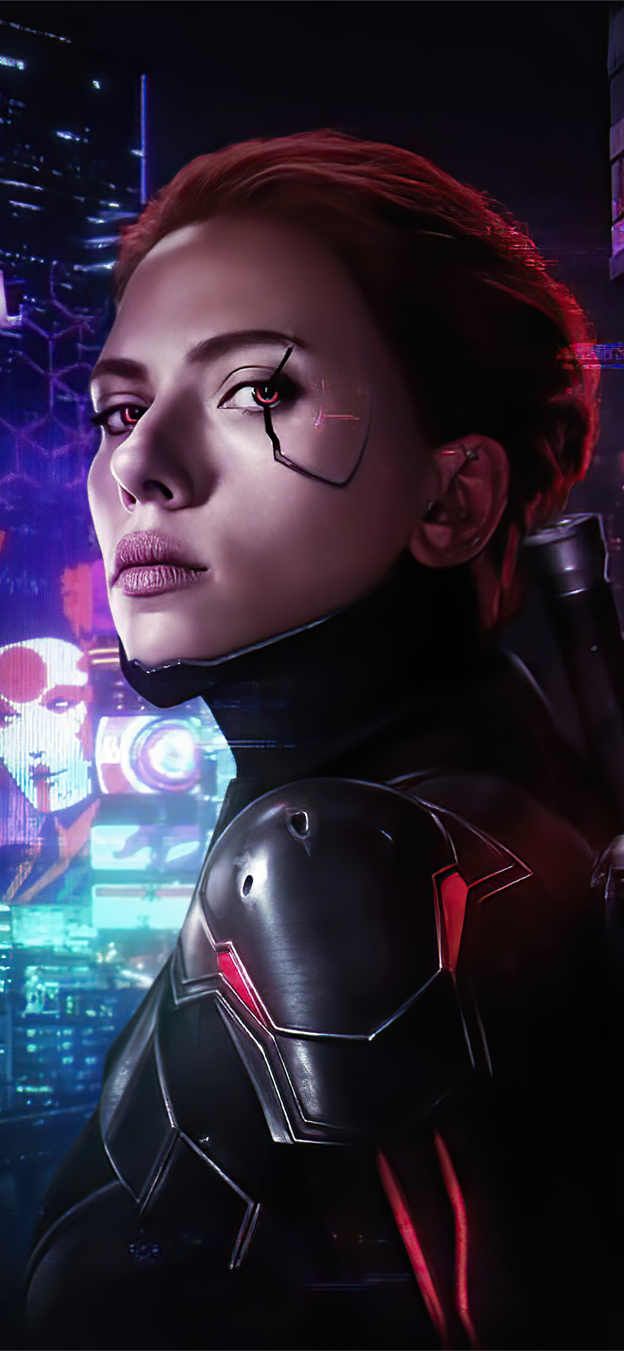 black widow cyborg 4k iPhone Wallpapers Free Download