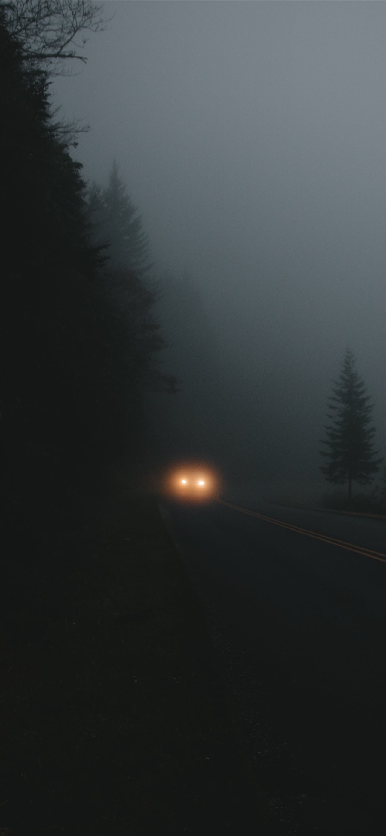 vehicle on road during nighttime iPhone wallpaper 
