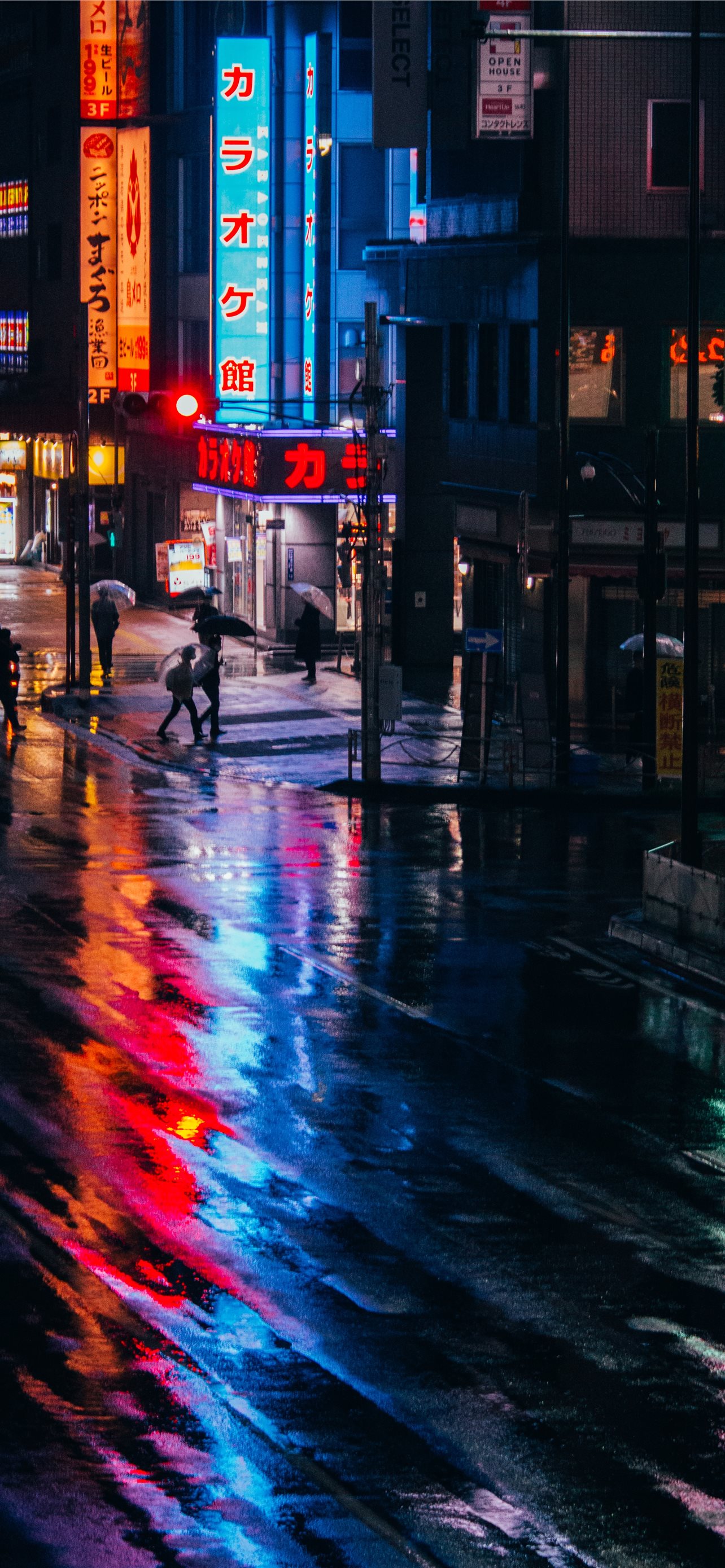 People Walking On Street During Night Time IPhone Wallpapers Free Download