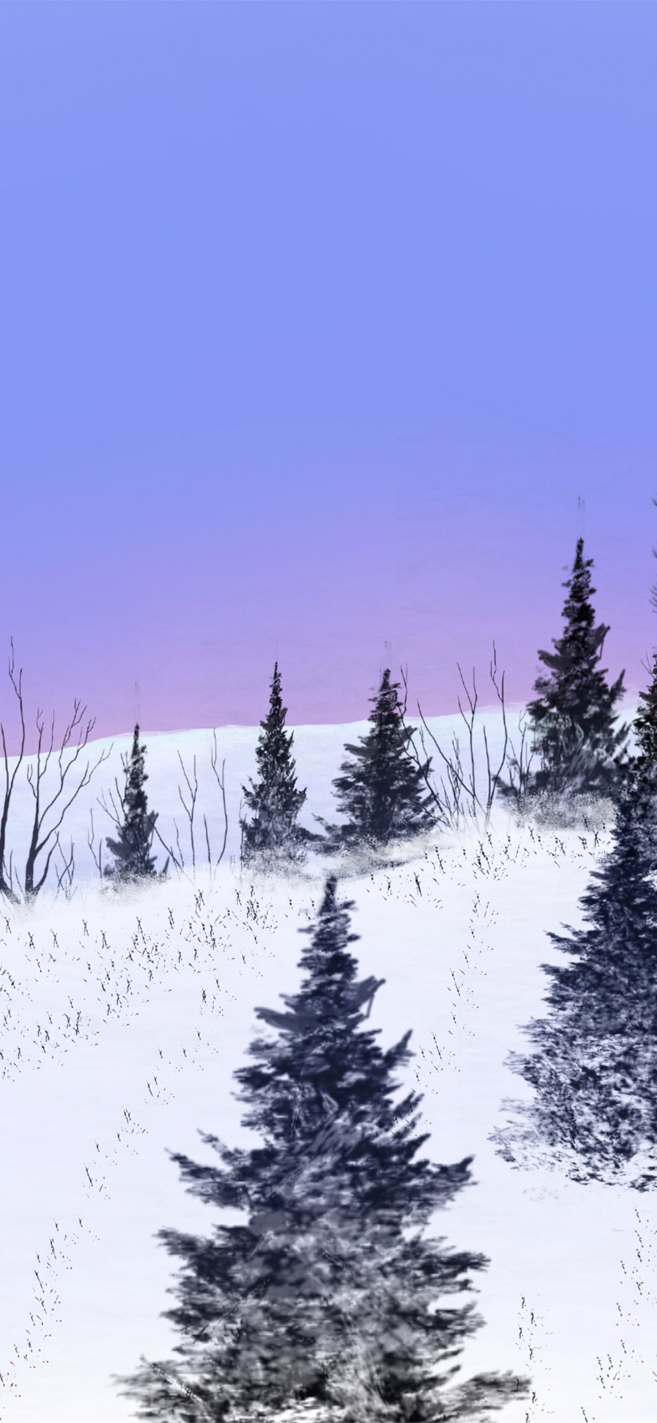 winter mountains iPhone wallpaper 