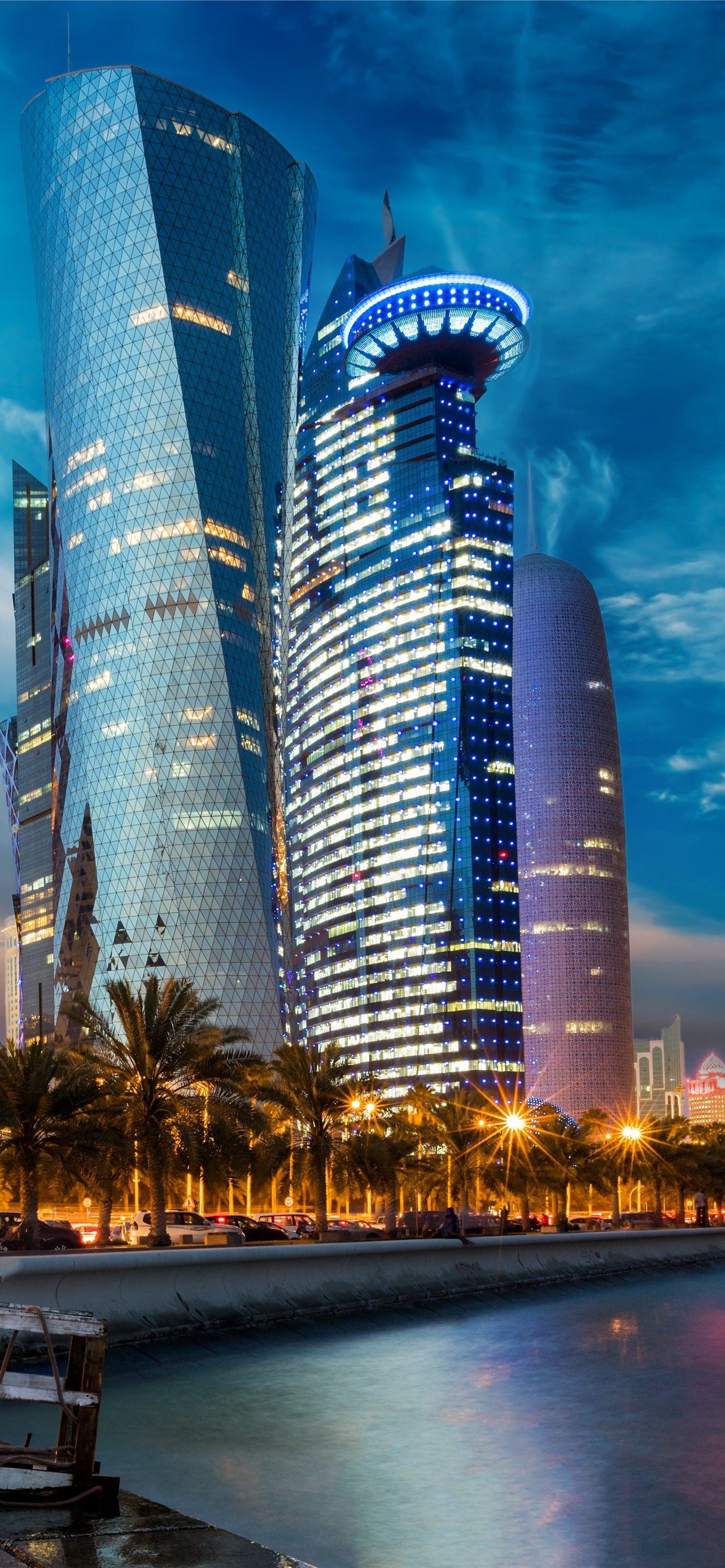Evening Houses Skyscrapers Qatar 5k Sony Xperia X Iphone Wallpapers Free Download