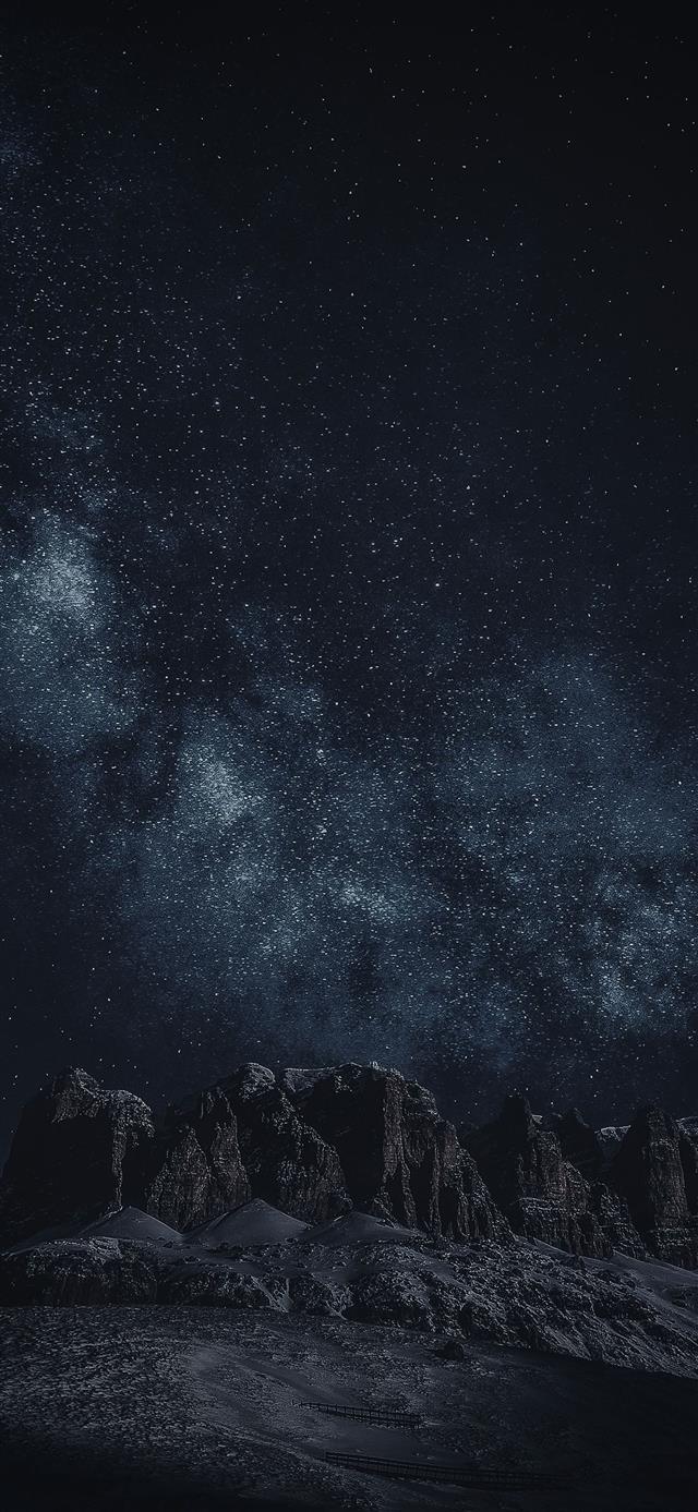 black rock formation during night time iPhone 12 wallpaper 