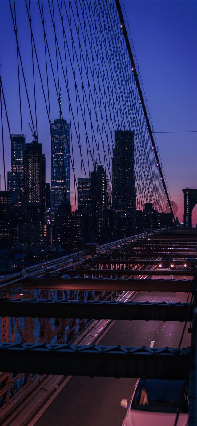 Brooklyn Bridge  New York  US iPhone 12 wallpaper 