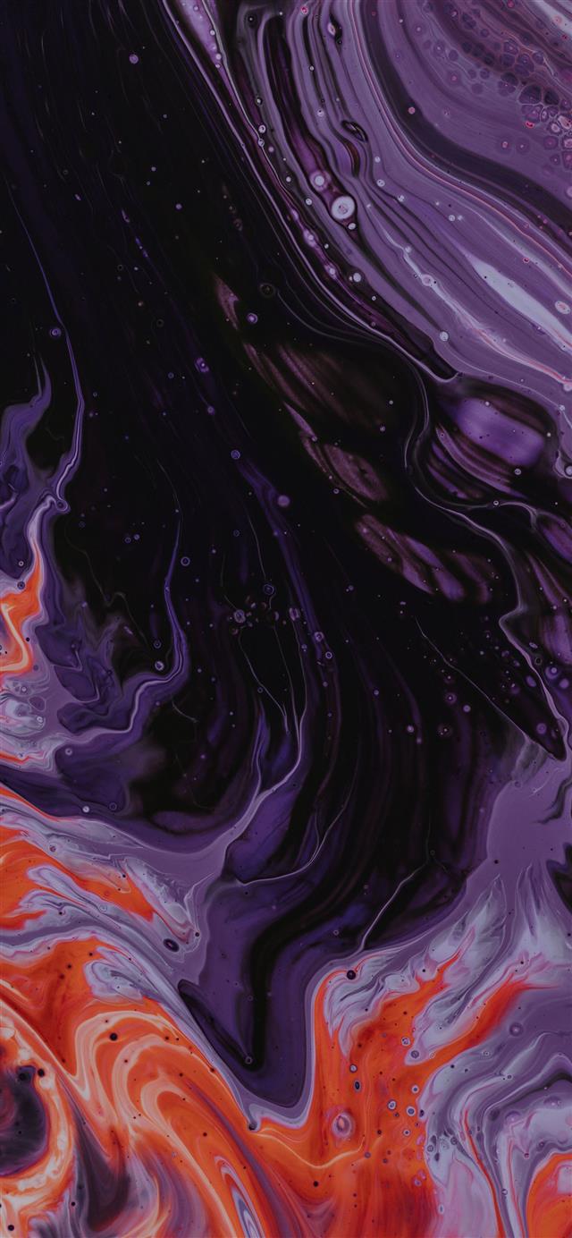 purple black and orange abstract paintin iPhone 12 wallpaper 