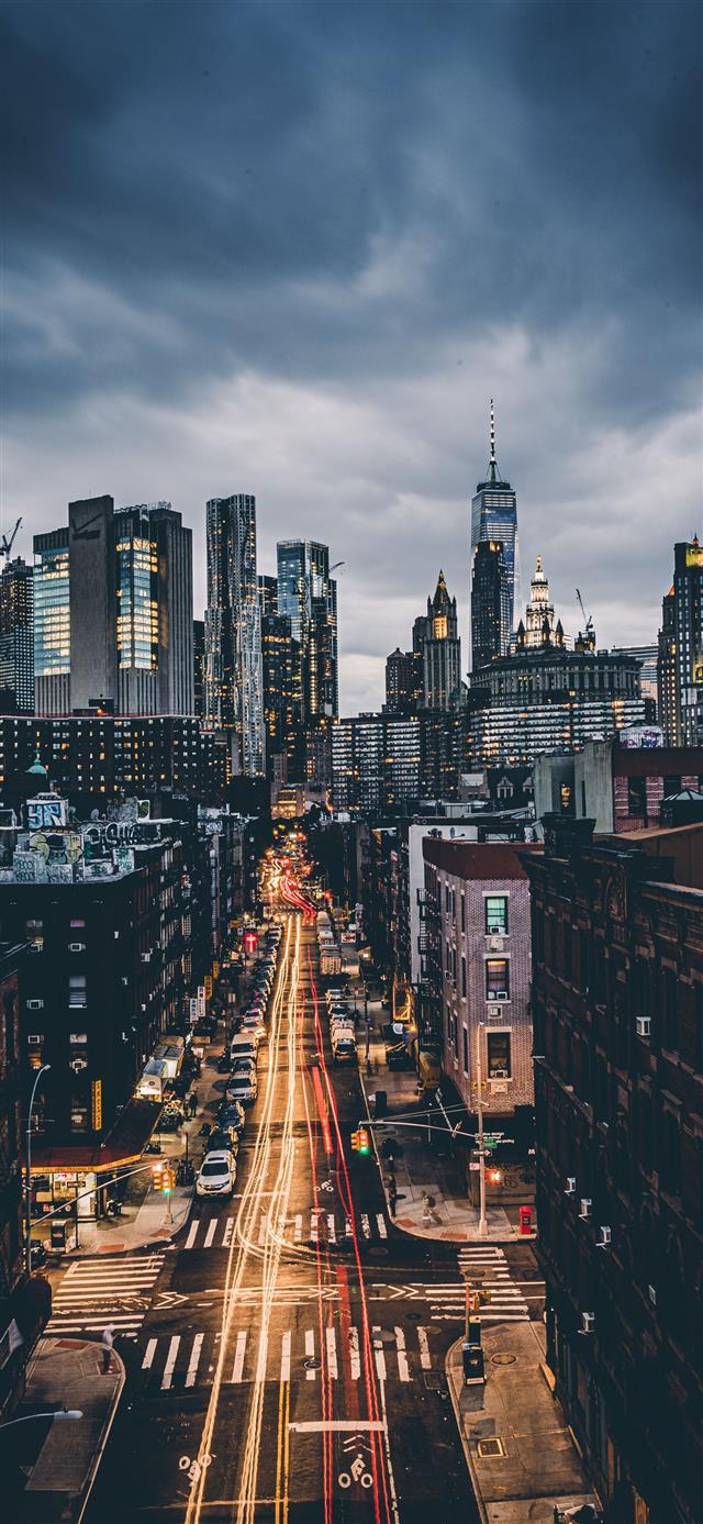 skyline city scenery iPhone 12 wallpaper 