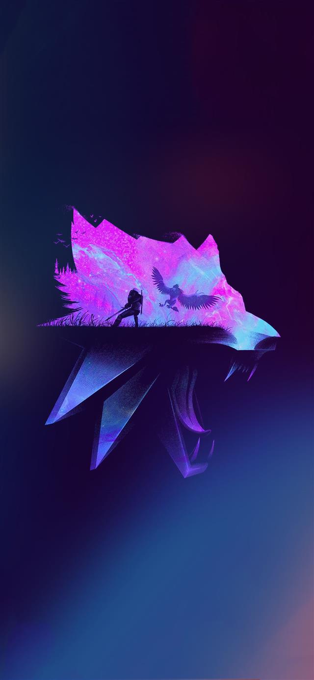 the witcher minimalist iPhone 12 wallpaper 