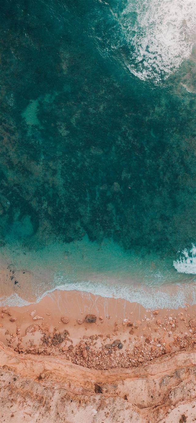 aerial photography of shore iPhone 12 wallpaper 
