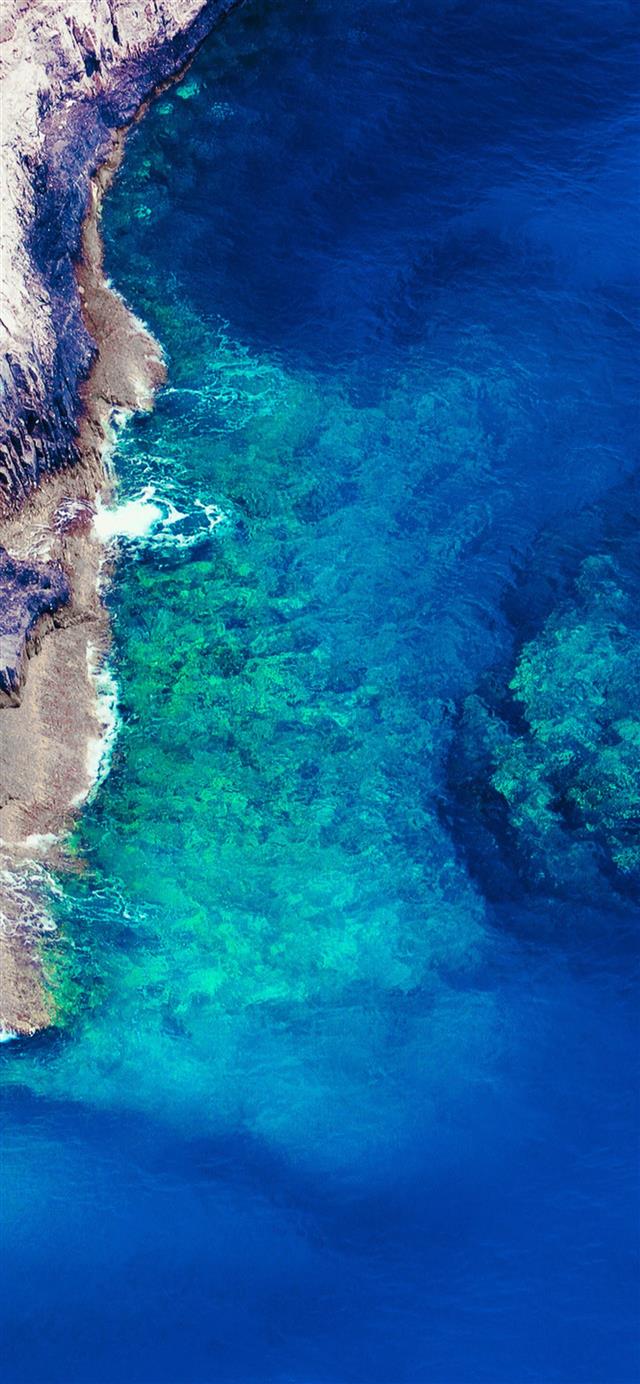 rock blue water iPhone 12 wallpaper 